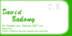 david bakony business card